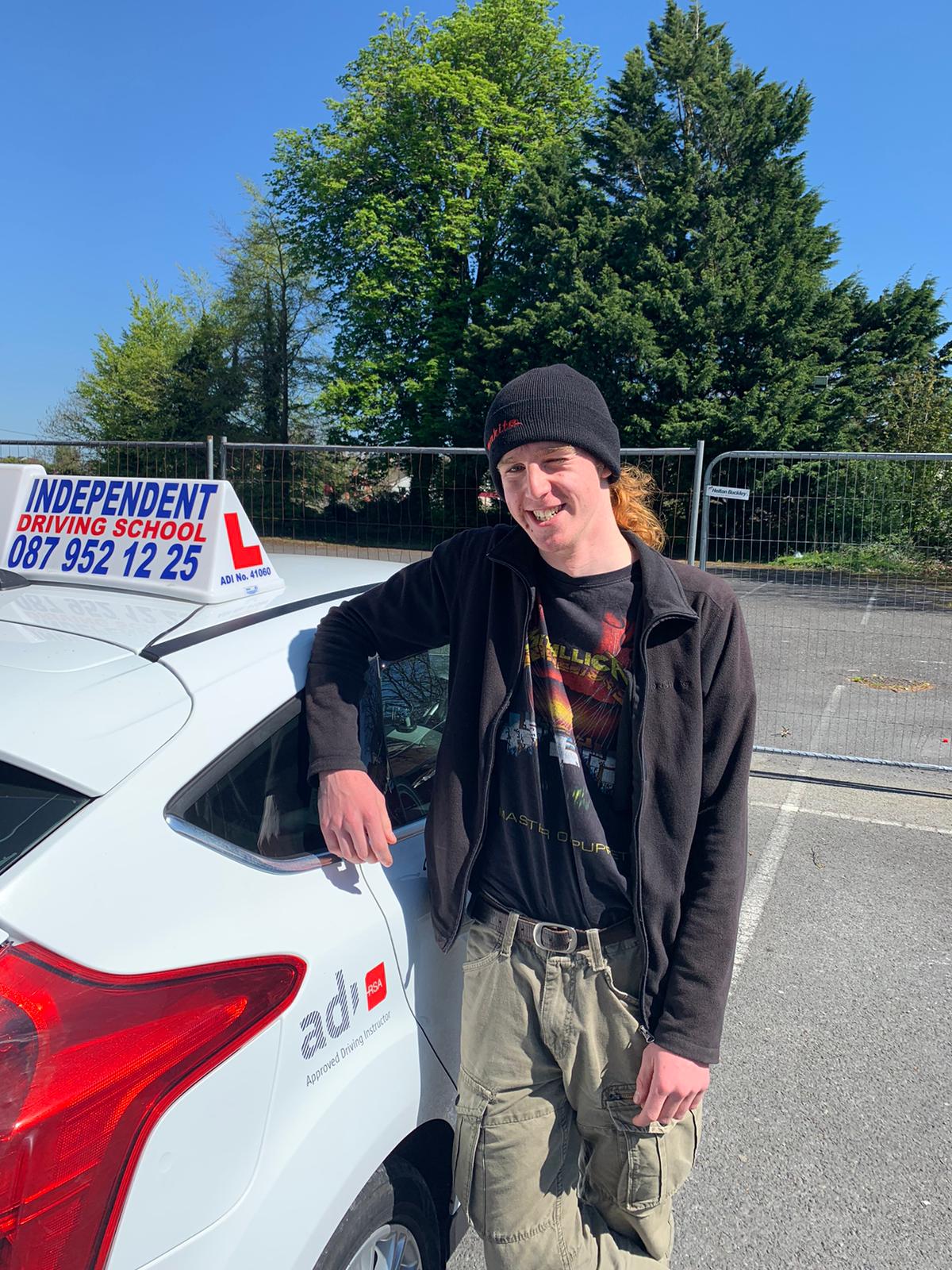 Student with driving test pass certificate