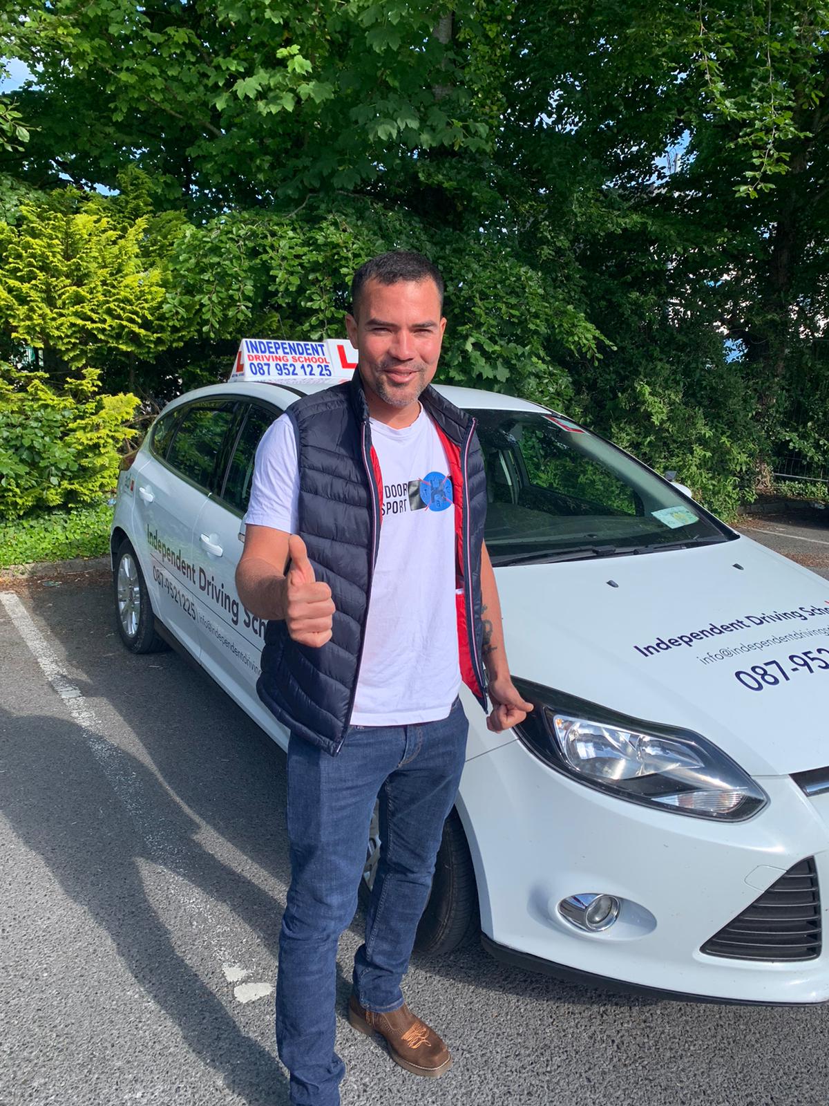 Student with driving test pass certificate