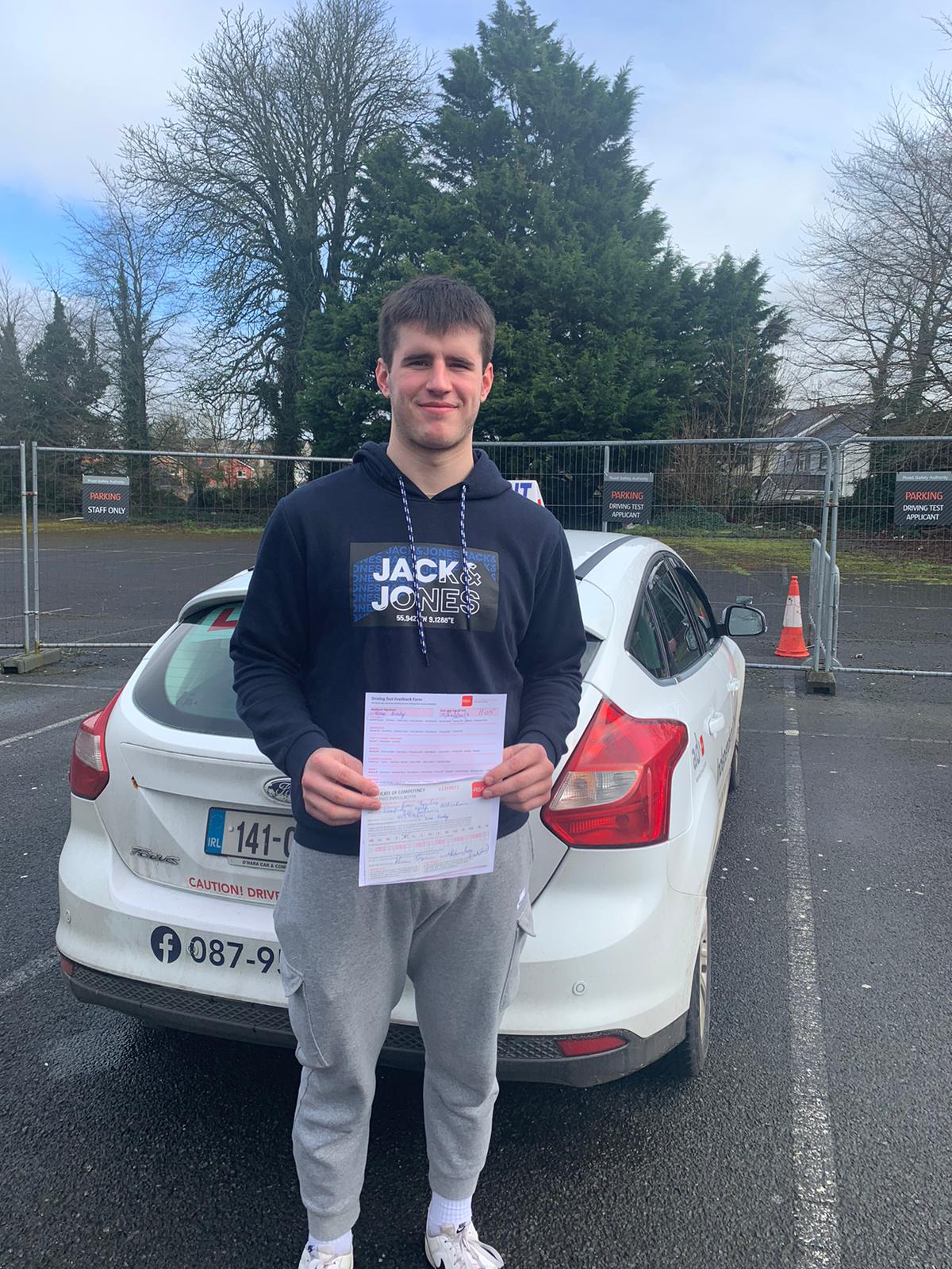 Student with driving test pass certificate